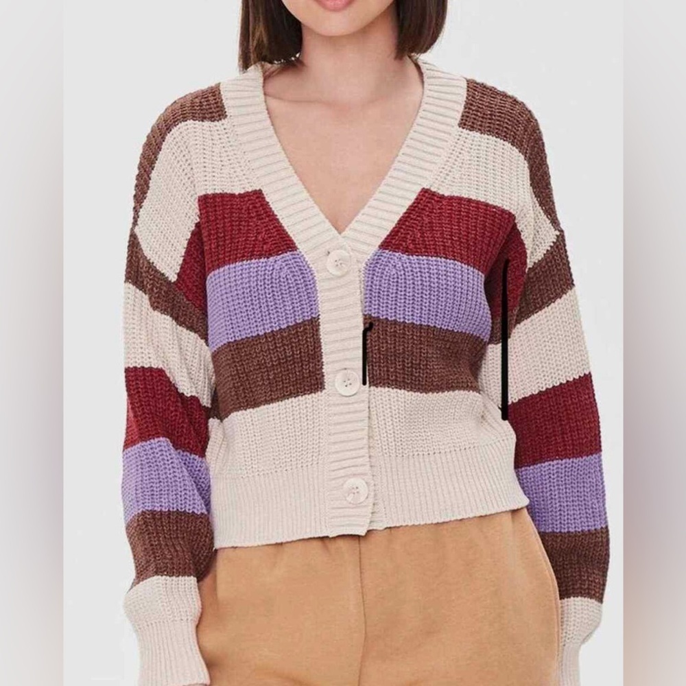 Forever 21 Striped Cardigan Sweater, Women's Size Small